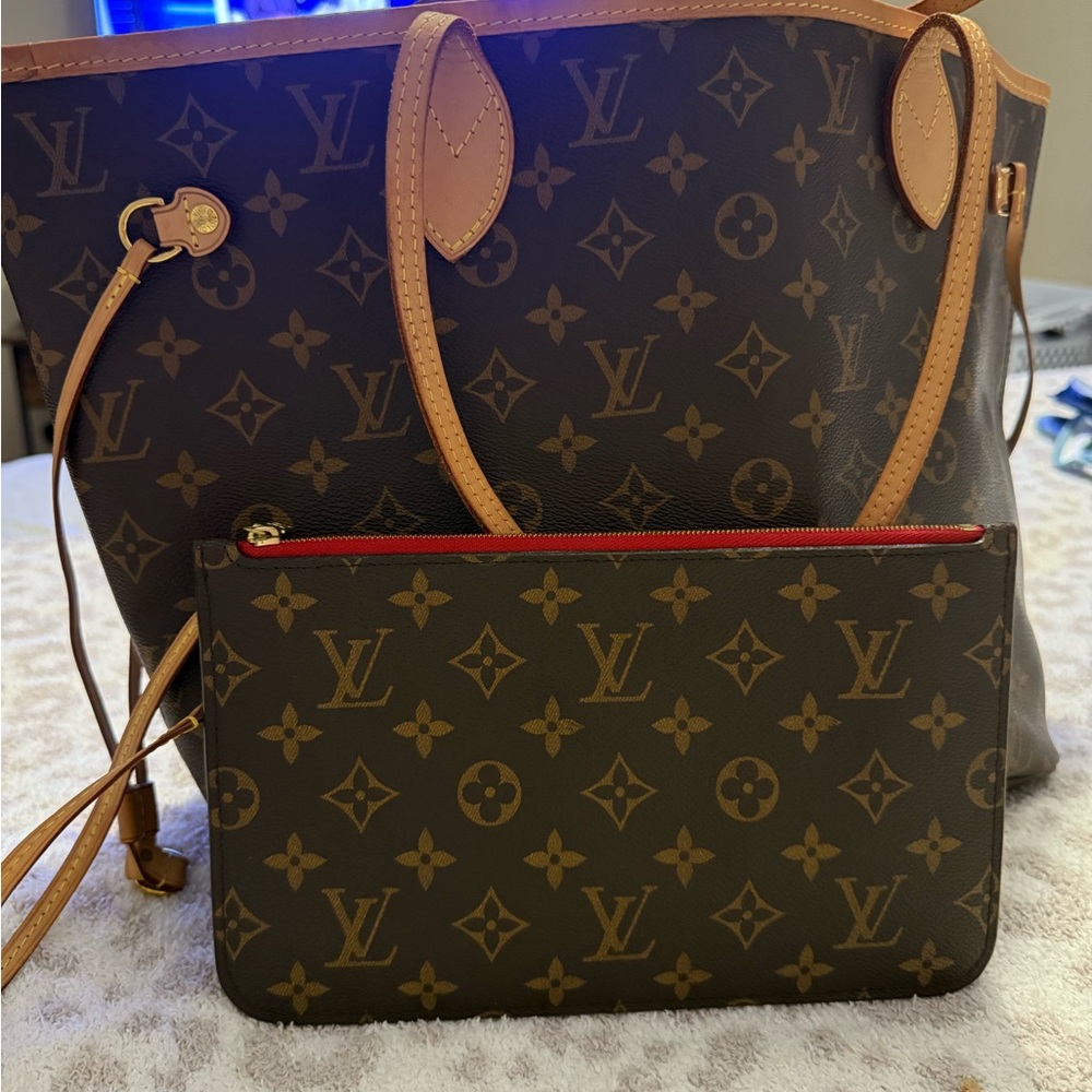 Louis Vuitton Brown Monogram Tote with Tan Accents